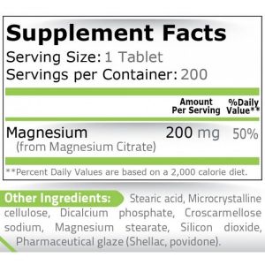 Pure Nutrition Magnesium Citrate 200 mg 200 Таблетки
