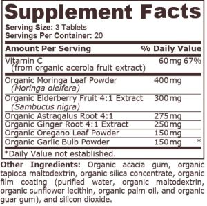 Pure Nutrition Organic Immune 60 Tablets
