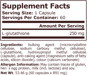Pure Nutrition Glutathione 250 mg 60 Капсули
