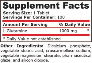 Pure Nutrition L Glutamine 1000 mg 100 Tablets