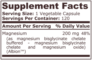Pure Nutrition Magnesium Bisglycinate 120 Vegetable Capsules