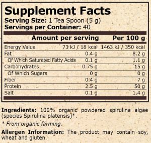 Pure Nutrition Organic Spirulina 200 g