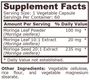 Pure Nutrition Moringa Complex 60 Vegetable Capsules