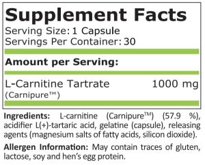 Pure Nutrition L Carnitine 1000 mg 30 Капсули