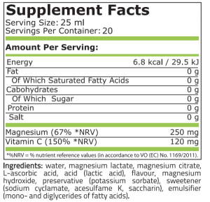 Pure Nutrition Magnesium Liquid + VIT C 500 ml