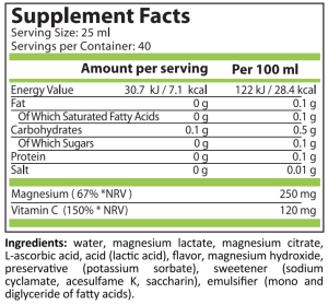 Pure Nutrition Magnesium Liquid + VIT C 1000 ml