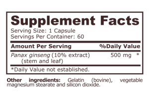 Pure Nutrition Panax Ginseng 60 Capsules