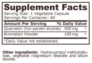 Pure Nutrition Quercetin And Bromelain 60 Vegetable Capsules
