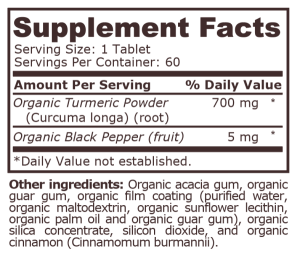 Pure Nutrition Organic Turmeric 700 мг 60 Tablets