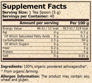 Pure Nutrition Organic Ashwagandha 200 г