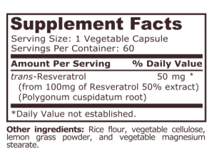 Pure Nutrition Resveratrol 50 mg 60 Capsules