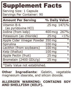 Pure Nutrition Apple Cider Vinegar 90 Capsules