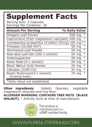Pure Nutrition Candida Complex 60 Capsules