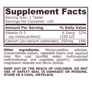 Pure Nutrition Calcium With Vitamin D 100 Tablets