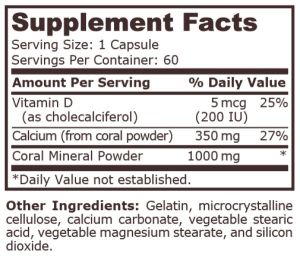 Pure Nutrition Coral Calcium 60 Capsules