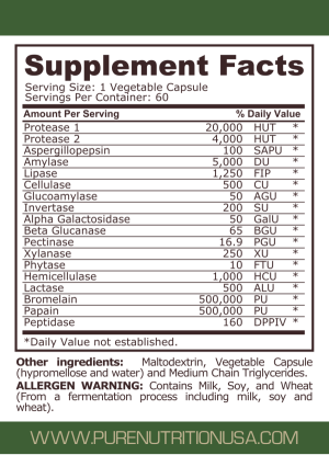 Pure Nutrition Digest Matrix 60 Capsules
