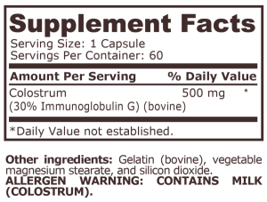Pure Nutrition Colostrum 60 Capsules