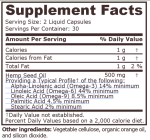 Pure Nutrition Hemp Seed OIL 500 мг 60 Capsules