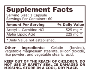 Pure Nutrition ALA / ALC 60 Capsules
