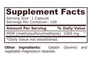 Pure Nutrition MSM 1000 100 Capsules