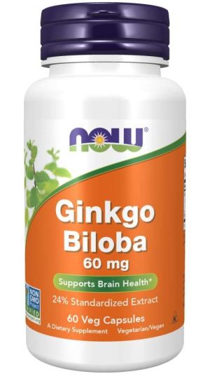 Now Foods NOW Ginkgo Biloba 60 мг 60 Капсули