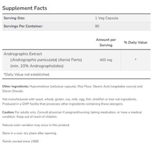 Now Foods NOW Andrographis Extract 400 мг 90 Веган Капсули
