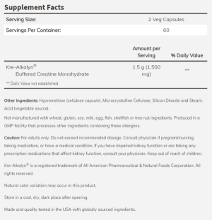 Now Foods NOW Sports Kre Alkalyn Creatine 750 мг 120 Капсули
