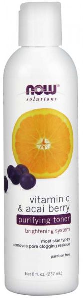 Now Foods NOW Почистващ Тоник С Витамин С И Акай Бери Vitamin C & Acai Toner 118 мл