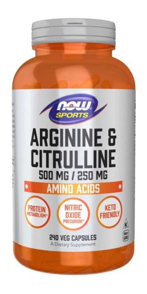 Now Foods NOW Arginine 500 мг & Citrulline 250 мг 240 Vcapsules