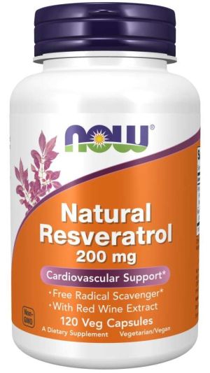 Now Foods NOW Natural Resveratrol 200 мг 120 Капсули
