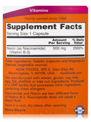 Now Foods NOW Niacinamide 500 мг 100 Капсули