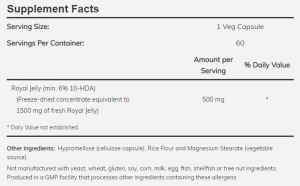 Now Foods NOW Royal Jelly 1500 мг 60 Capsules