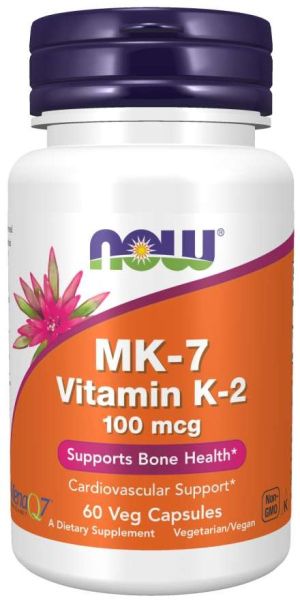 Now Foods NOW MK 7 Vitamin K 2 100 кг 60 Капсули
