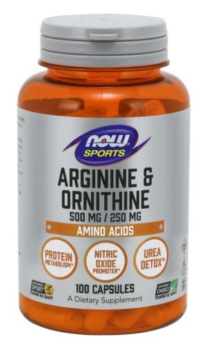 Now Foods NOW Sports Arginine & Ornithine 500/250 мг 100 Капсули