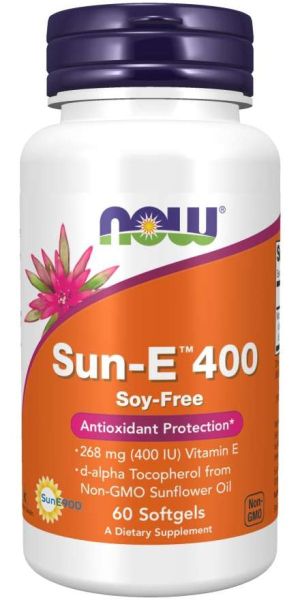 Now Foods NOW Витамин E 400 IU (sun E) 60 Дражета