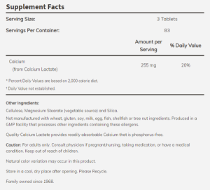 Now Foods NOW Calcium Lactate 250 Таблетки