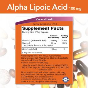 Now Foods NOW Alpha Lipoic Acid 100 мг 60 Капсули