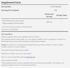 Now Foods NOW Rutin 450 мг 100 Капсули