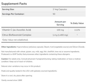 Now Foods NOW Citrus Bioflavonoids 700 мг 100 Veg Capsules