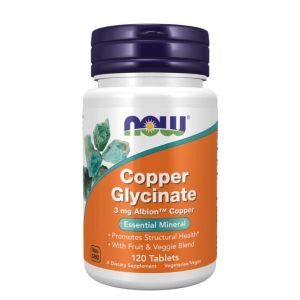 Now Foods NOW Copper Glycinate 3 мг (меден Глицинат) 120 Tablets