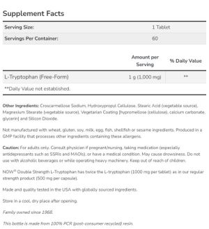 Now Foods NOW L Tryptophan 1000 мг 60 Таблетки