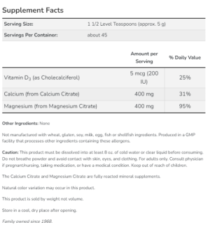 Now Foods NOW Calcium & Magnesium Citrate Powder 227 г