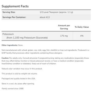 Now Foods NOW Potassium Gluconate Pure Powder 454 г