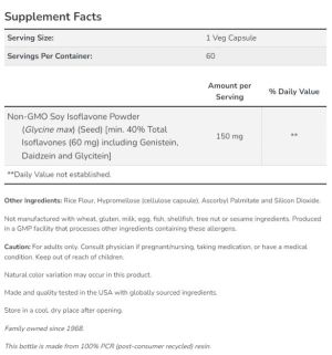 Now Foods NOW Soy Isoflavones 150 мг 120 Веган Капсули
