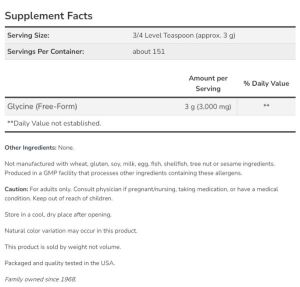 Now Foods NOW Glycine Pure Powder 454 г