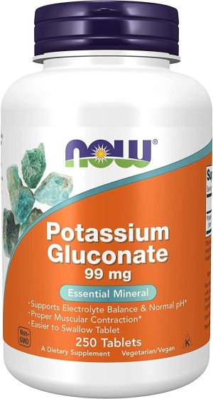 Now Foods NOW Potassium Gluconate (калий) 99 мг 250 Таблетки