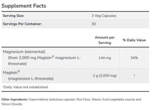 Now Foods NOW Magtein 180 Капсули / Magnesium Threonate