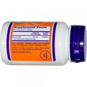Now Foods NOW Витамин B 6 (pyridoxine) 50 мг 100 Таблетки