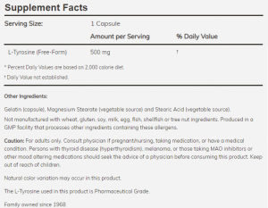 Now Foods NOW L Tyrosine 500 мг 60 Капсули