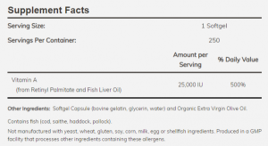 Now Foods NOW Витамин A 25,000 IU 250 Дражета